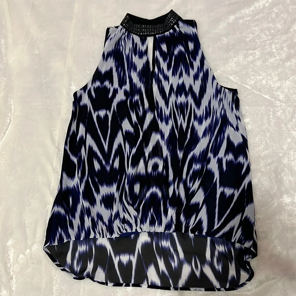 Nicole Miller embellished chiffon halter top S - Picture 1 of 5